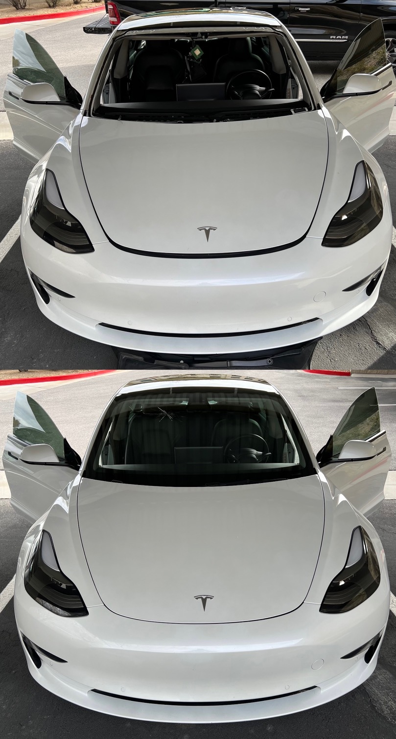 Tesla windshield repaired